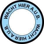 CRNA-RH4 vloersticker wacht hier - blauw